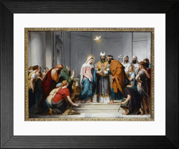 Framed Print : Marriage of the Virgin. Study for the composition in Notre-Dame-de-Lorette church, c1833. Creator: Jérome Martin Langlois the Younger Framed Print : Marriage of the Virgin. Study for the composition in Notre-Dame-de-Lorette church, c1833. Creator: Jérome Martin Langlois the Younger