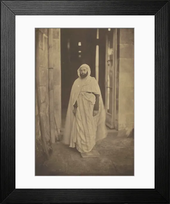 Framed Print : Portrait of Abdelkader ibn Muhieddine (1808-1883) in Amboise, 1852. Creator: Le Gray, Gustave (1820-1884) Framed Print : Portrait of Abdelkader ibn Muhieddine (1808-1883) in Amboise, 1852. Creator: Le Gray, Gustave (1820-1884)