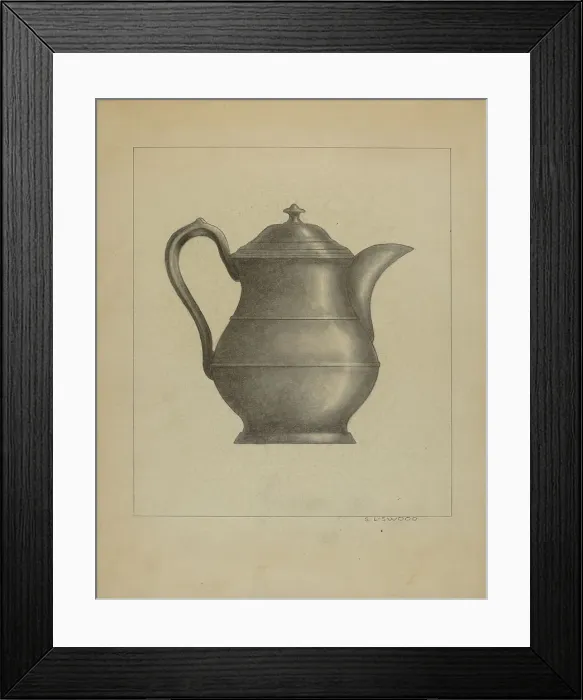 Framed Print : Pewter Pitcher, c. 1936. Creator: Sidney Liswood Framed Print : Pewter Pitcher, c. 1936. Creator: Sidney Liswood