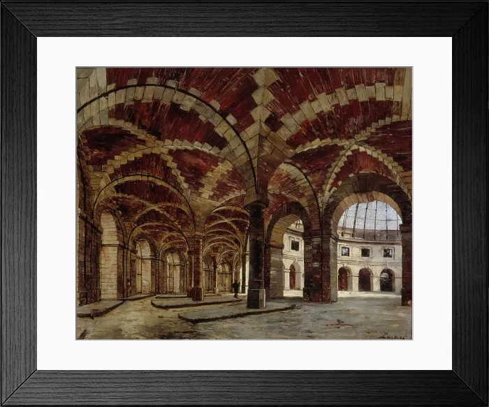 Framed Print : Interior view of the former Halle au Ble, in 1886. Creator: Emmanuel Lansyer Framed Print : Interior view of the former Halle au Ble, in 1886. Creator: Emmanuel Lansyer