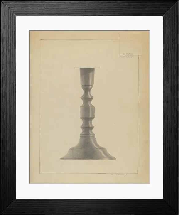 Framed Print : Candlestick, c. 1936. Creator: Sidney Liswood Framed Print : Candlestick, c. 1936. Creator: Sidney Liswood