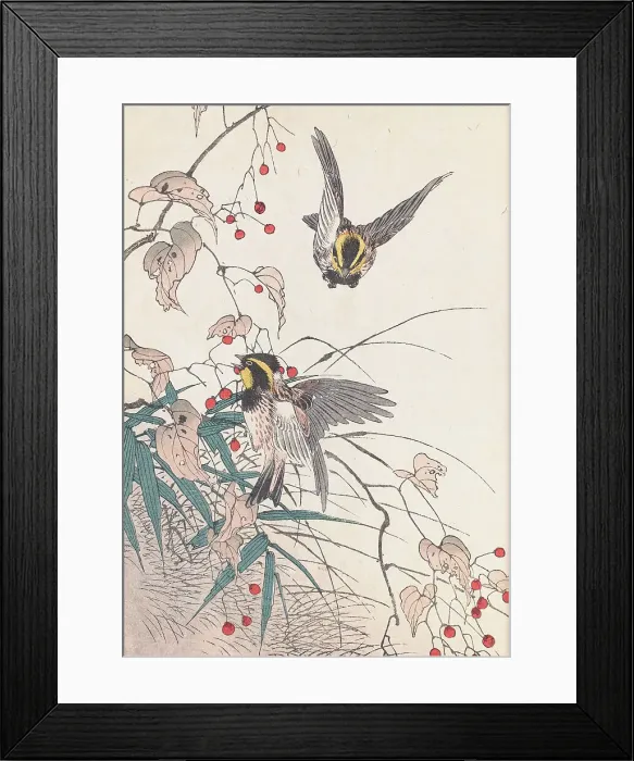 Framed Print : The Four Seasons Bird and Flower Albums (Keinen Kacho Gafu), 1891-1892. Creator: Keinen, Imao (1845-1924) Framed Print : The Four Seasons Bird and Flower Albums (Keinen Kacho Gafu), 1891-1892. Creator: Keinen, Imao (1845-1924)
