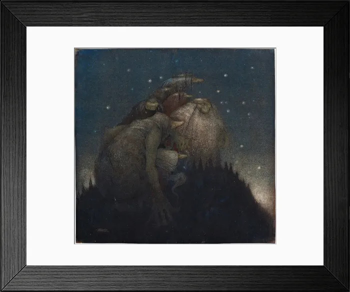 Framed Print : Troll, Starry Night, 1910. Creator: Bauer, John (1882-1918) Framed Print : Troll, Starry Night, 1910. Creator: Bauer, John (1882-1918)