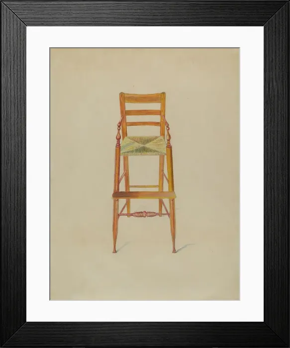 Framed Print : Baby's High Chair, c. 1936. Creator: Edith Magnette Framed Print : Baby's High Chair, c. 1936. Creator: Edith Magnette