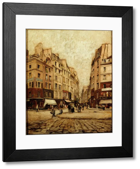 Framed Print : Rue Galande, in 1888, 1888. Creator: Emmanuel Lansyer Framed Print : Rue Galande, in 1888, 1888. Creator: Emmanuel Lansyer