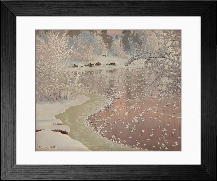 Framed Print : Winter landscape, 1925. Creator: Fjaestad, Gustaf (1868-1948) Framed Print : Winter landscape, 1925. Creator: Fjaestad, Gustaf (1868-1948)