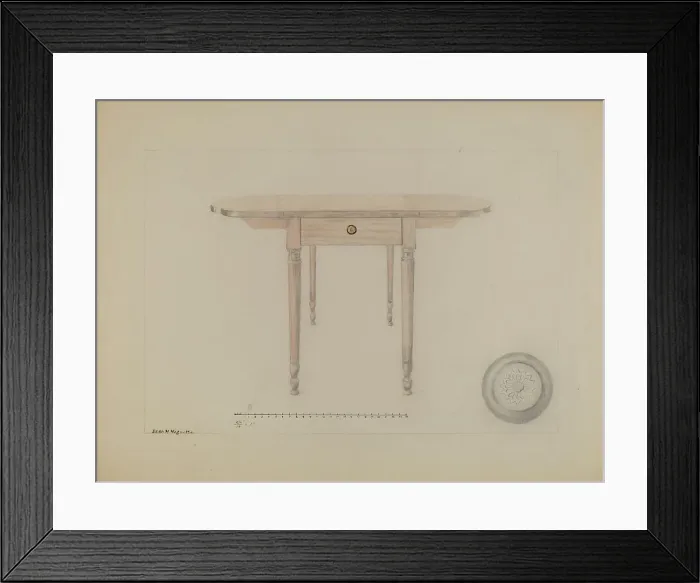 Framed Print : Sheraton Table, c. 1936. Creator: Edith Magnette Framed Print : Sheraton Table, c. 1936. Creator: Edith Magnette