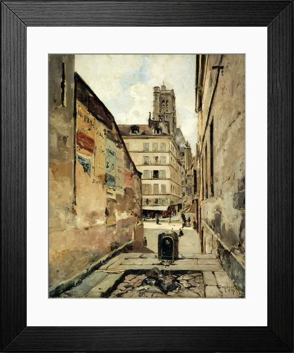 Framed Print : Rue Grenier-sur-l'Eau, 1886. Creator: Emmanuel Lansyer Framed Print : Rue Grenier-sur-l'Eau, 1886. Creator: Emmanuel Lansyer