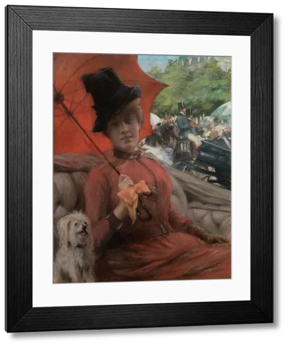 Framed Print : Au bois de Boulogne (Driving on Champs-Elysées). Creator: Edelfelt, Albert Gustaf Aristides (1854-1905) Framed Print : Au bois de Boulogne (Driving on Champs-Elysées). Creator: Edelfelt, Albert Gustaf Aristides (1854-1905)