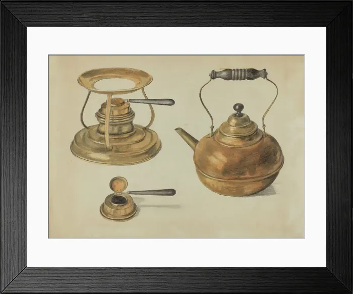 Framed Print : Burner and Kettle, 1935 / 1942. Creator: Edith Magnette Framed Print : Burner and Kettle, 1935 / 1942. Creator: Edith Magnette