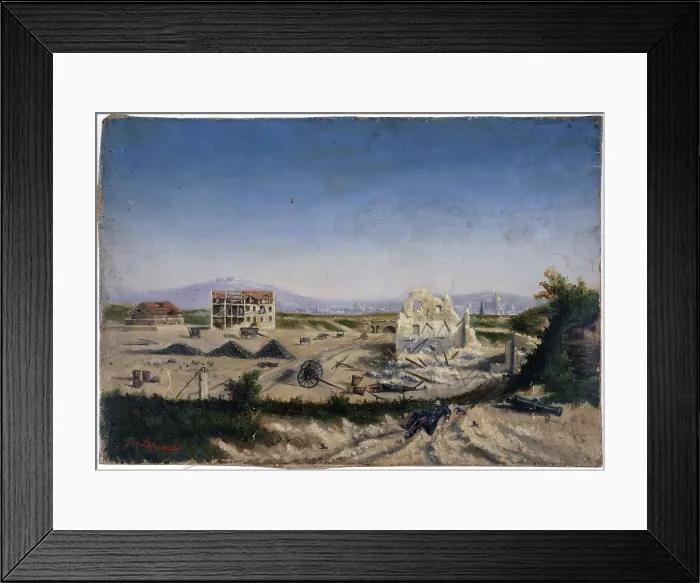 Framed Print : Fort de Vanves, during the war of 1870. Creator: Gaston de Laperriere Framed Print : Fort de Vanves, during the war of 1870. Creator: Gaston de Laperriere