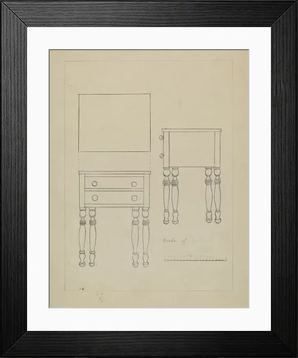 Framed Print : Two Drawer Stand, c. 1936. Creator: Edith Magnette Framed Print : Two Drawer Stand, c. 1936. Creator: Edith Magnette
