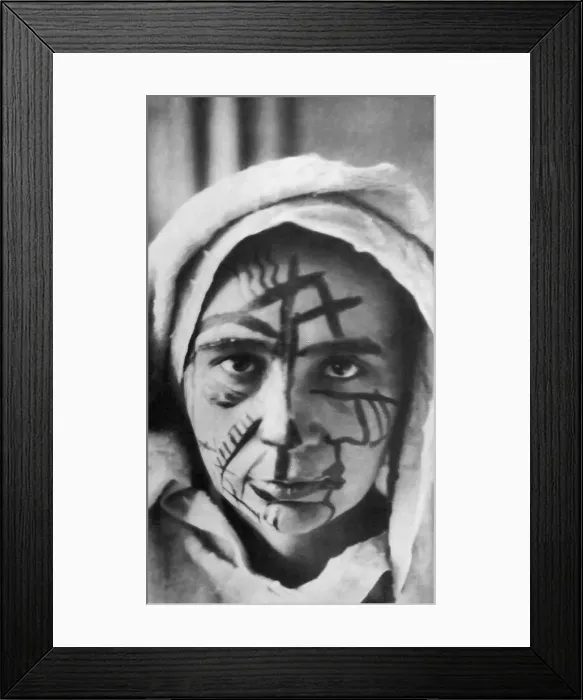 Framed Print : Natalia Goncharova with make-up for the futurist theater, 1913. Creator: Anonymous Framed Print : Natalia Goncharova with make-up for the futurist theater, 1913. Creator: Anonymous