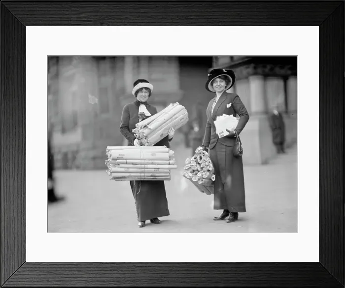 Framed Print : Mrs. Martin Wiley Littleton, left, with Monticello Petitions, 1912. Creator: Harris & Ewing. Mrs. Martin Wiley Littleton, left, with Monticello Petitions, 1912. Creator: Harris & Ewing Framed Print : Mrs. Martin Wiley Littleton, left, with Monticello Petitions, 1912. Creator: Harris & Ewing. Mrs. Martin Wiley Littleton, left, with Monticello Petitions, 1912. Creator: Harris & Ewing