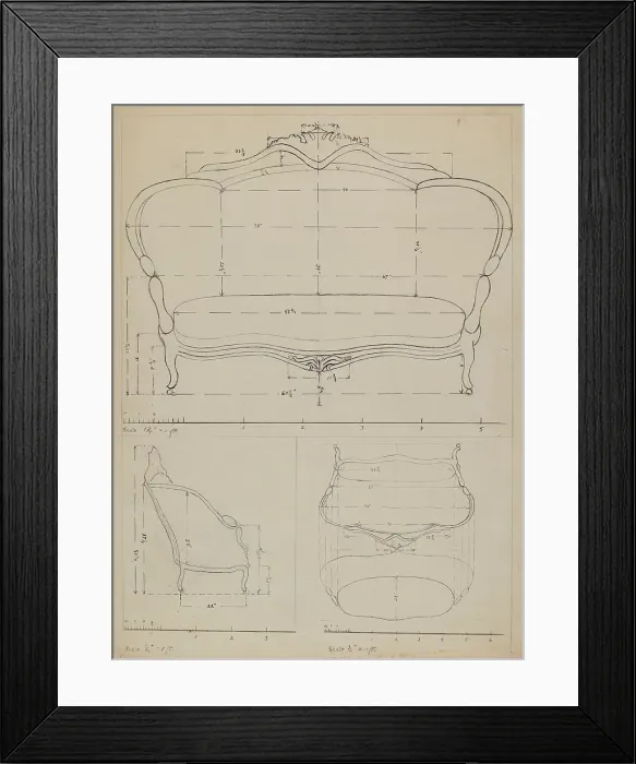 Framed Print : Sofa, c. 1936. Creator: Edith Magnette Framed Print : Sofa, c. 1936. Creator: Edith Magnette