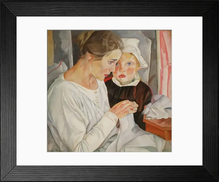 Framed Print : Mother and Child, 1918. Creator: Grigoriev, Boris Dmitryevich (1886-1939) Framed Print : Mother and Child, 1918. Creator: Grigoriev, Boris Dmitryevich (1886-1939)