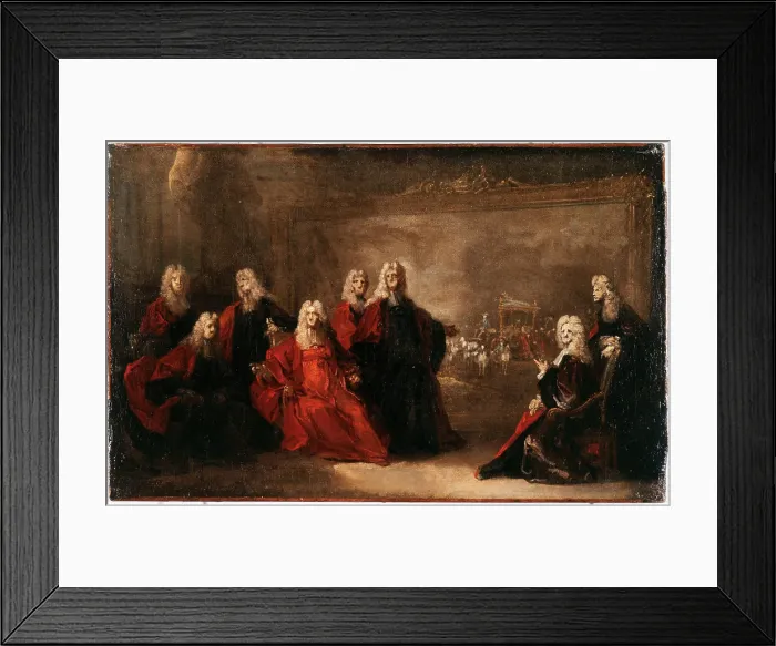 Framed Print : Sketch for aldermen celebrating the arrival of the infant, 1722. Creator: Nicolas de Largilliere Framed Print : Sketch for aldermen celebrating the arrival of the infant, 1722. Creator: Nicolas de Largilliere