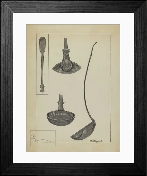 Framed Print : Pewter Spoon, 1935 / 1942. Creator: Matthew Mangiacotti Framed Print : Pewter Spoon, 1935 / 1942. Creator: Matthew Mangiacotti