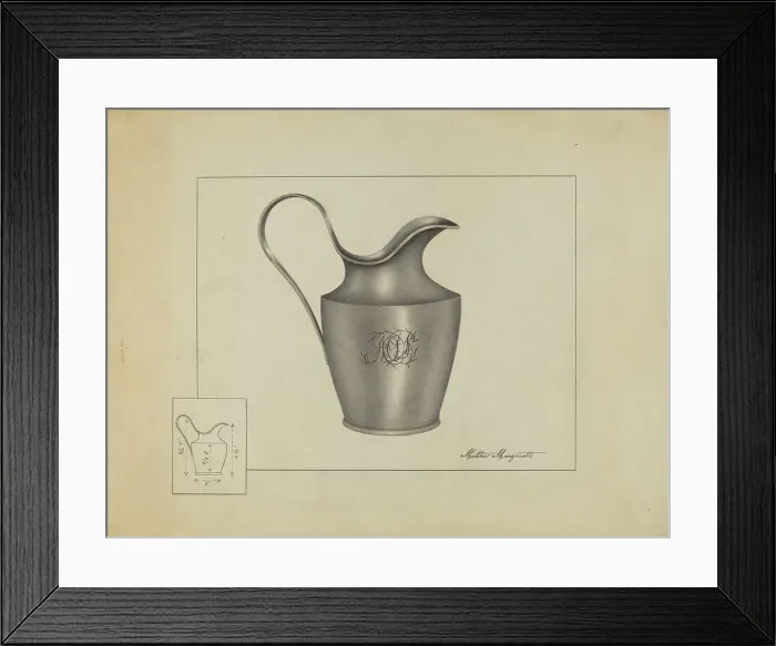Framed Print : Silver Creamer, c. 1937. Creator: Matthew Mangiacotti Framed Print : Silver Creamer, c. 1937. Creator: Matthew Mangiacotti