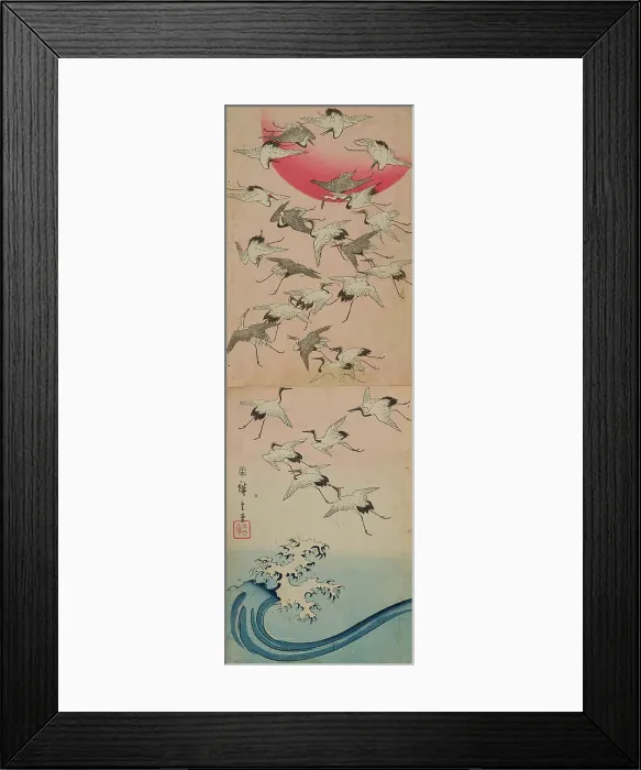 Framed Print : Cranes. Creator: Hiroshige, Utagawa (1797-1858) Framed Print : Cranes. Creator: Hiroshige, Utagawa (1797-1858)