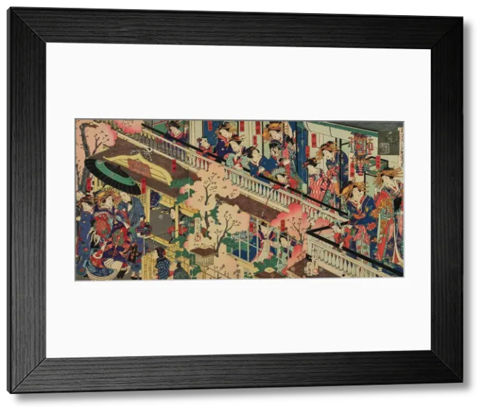 Framed Print : Triptych Scene in Yoshiwara, 1870. Creator: Kunichika, Toyohara (1835-1900). Triptych Scene in Yoshiwara, 1870. Creator: Kunichika, Toyohara (1835-1900) Framed Print : Triptych Scene in Yoshiwara, 1870. Creator: Kunichika, Toyohara (1835-1900). Triptych Scene in Yoshiwara, 1870. Creator: Kunichika, Toyohara (1835-1900)