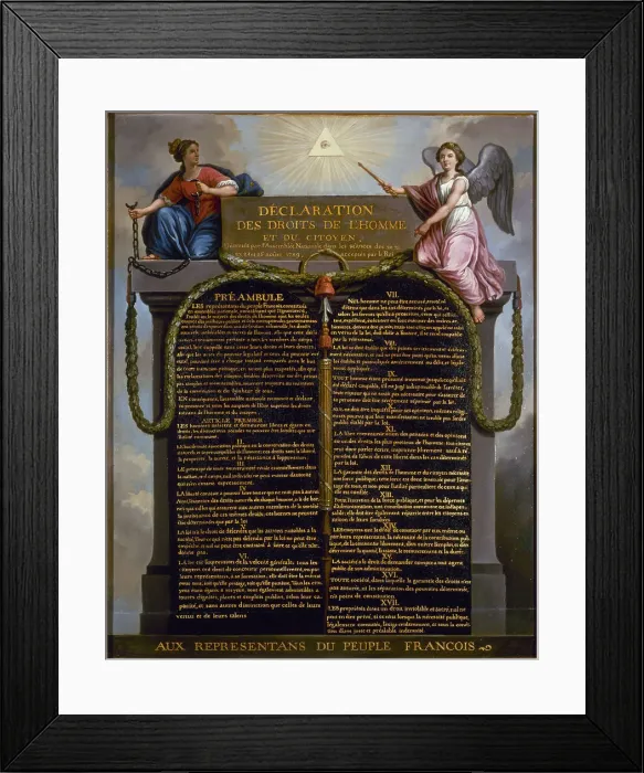 Framed Print : Declaration of the Rights of Man and of the Citizen, c1789. Creator: Jean Jacques Francois Le Barbier Framed Print : Declaration of the Rights of Man and of the Citizen, c1789. Creator: Jean Jacques Francois Le Barbier