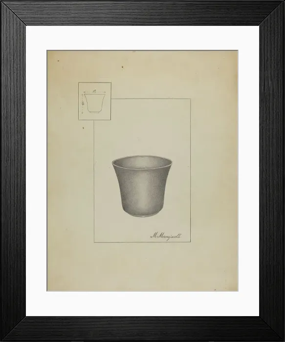 Framed Print : Pewter Cup, c. 1936. Creator: Matthew Mangiacotti Framed Print : Pewter Cup, c. 1936. Creator: Matthew Mangiacotti