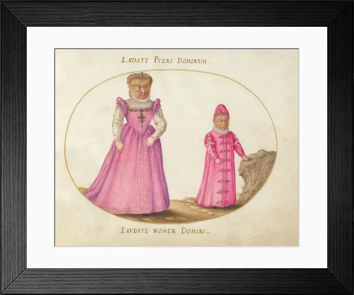 Framed Print : Plate 2: The Children of Pedro González (Petrus Gonsalvus), c. 1575 / 1580. Creator: Joris Hoefnagel Framed Print : Plate 2: The Children of Pedro González (Petrus Gonsalvus), c. 1575 / 1580. Creator: Joris Hoefnagel
