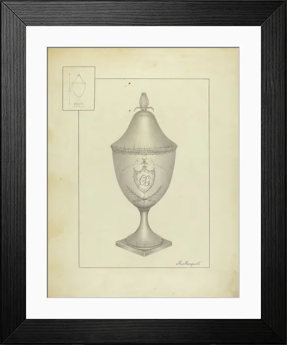 Framed Print : Silver Sugar Bowl, c. 1937. Creator: Matthew Mangiacotti Framed Print : Silver Sugar Bowl, c. 1937. Creator: Matthew Mangiacotti