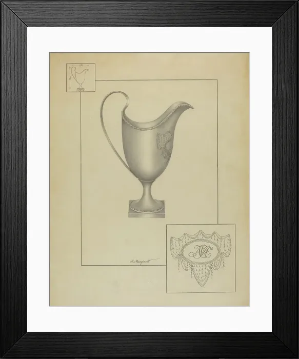 Framed Print : Silver Creamer, c. 1937. Creator: Matthew Mangiacotti Framed Print : Silver Creamer, c. 1937. Creator: Matthew Mangiacotti