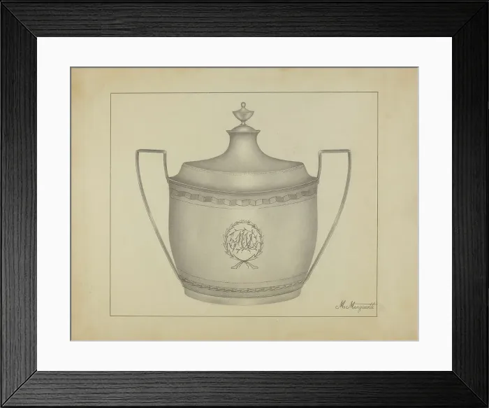 Framed Print : Silver Sugar Bowl, c. 1937. Creator: Matthew Mangiacotti Framed Print : Silver Sugar Bowl, c. 1937. Creator: Matthew Mangiacotti
