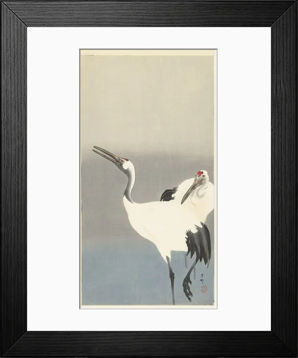 Framed Print : Two cranes, 1920-1930. Creator: Ohara, Koson (1877-1945) Framed Print : Two cranes, 1920-1930. Creator: Ohara, Koson (1877-1945)
