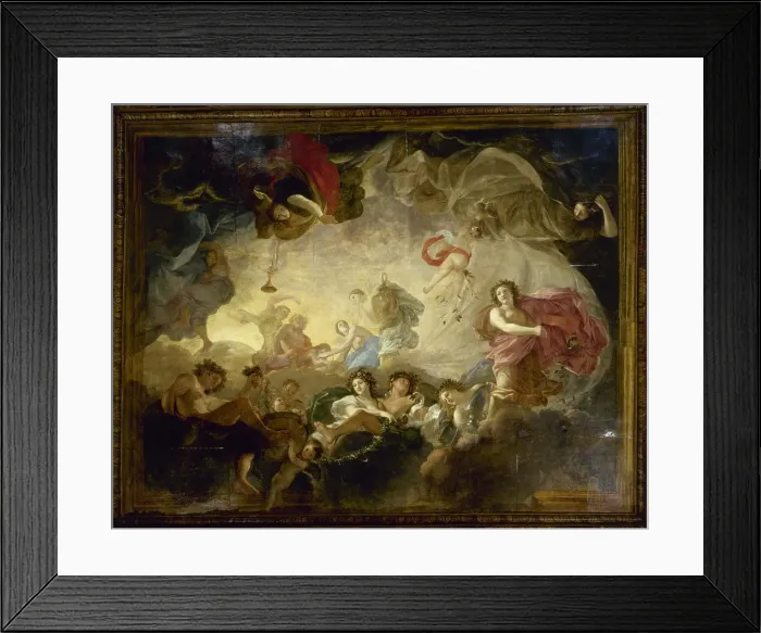 Framed Print : Rising of Dawn, also known as Apollo and the Hours, between 1652 and 1655. Creator: Charles le Brun Framed Print : Rising of Dawn, also known as Apollo and the Hours, between 1652 and 1655. Creator: Charles le Brun