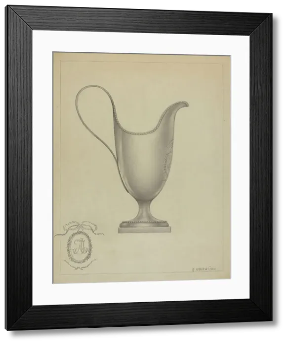 Framed Print : Silver Creamer, c. 1936. Creator: Arsen Maralian Framed Print : Silver Creamer, c. 1936. Creator: Arsen Maralian