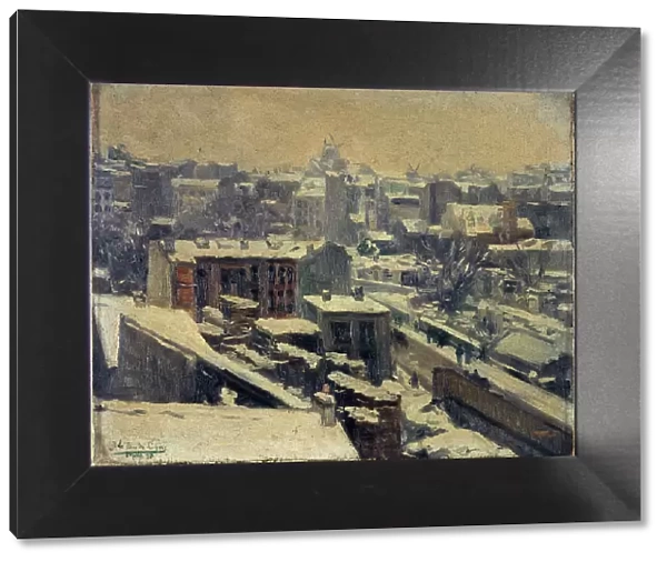 Montmartre under the snow (location of the new racecourse), 1898. Creator: Joseph Le Pan de Ligny