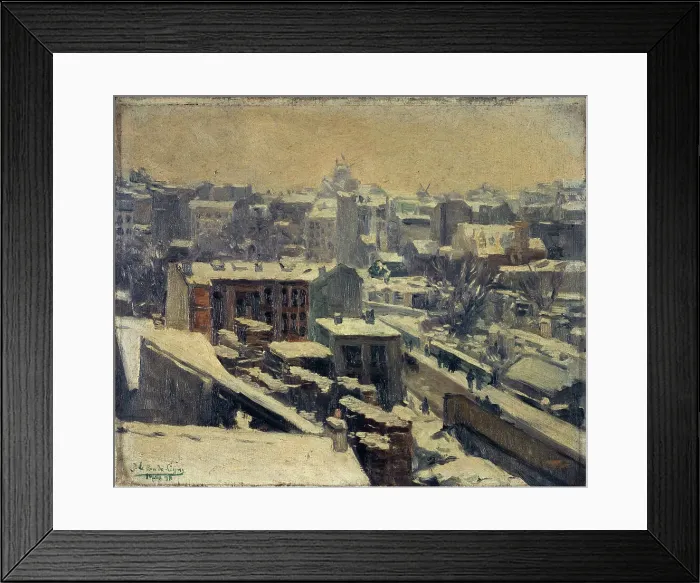 Framed Print : Montmartre under the snow (location of the new racecourse), 1898. Creator: Joseph Le Pan de Ligny Framed Print : Montmartre under the snow (location of the new racecourse), 1898. Creator: Joseph Le Pan de Ligny