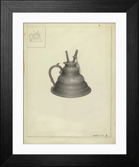 Framed Print : Lamp, c. 1936. Creator: Arsen Maralian Framed Print : Lamp, c. 1936. Creator: Arsen Maralian