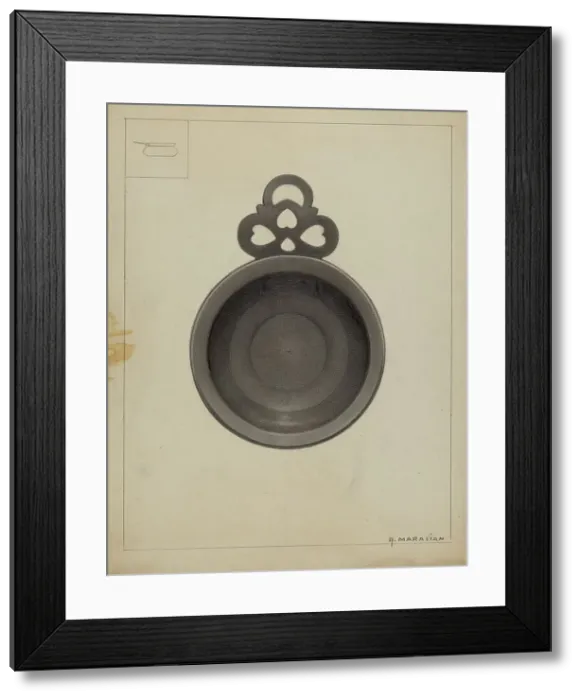 Framed Print : Pewter Porringer, c. 1936. Creator: Arsen Maralian Framed Print : Pewter Porringer, c. 1936. Creator: Arsen Maralian