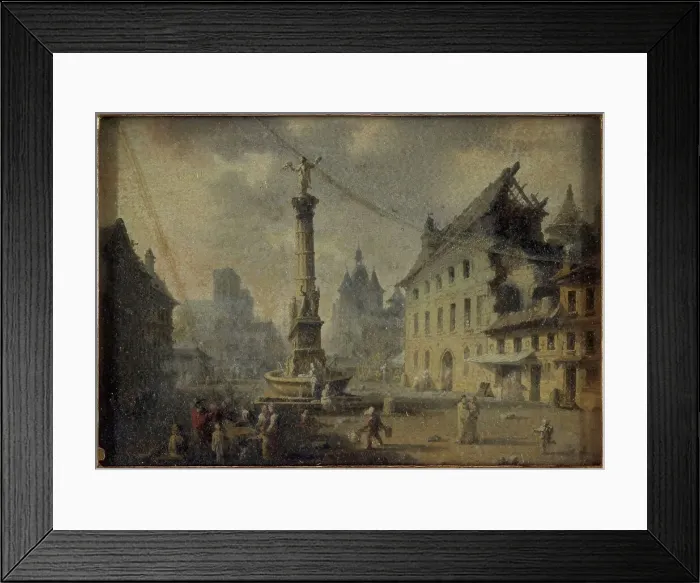 Framed Print : Place du Châtelet, in 1809, current 1st arrondissement, 1809. Creator: Jean Francois Lebelle Framed Print : Place du Châtelet, in 1809, current 1st arrondissement, 1809. Creator: Jean Francois Lebelle