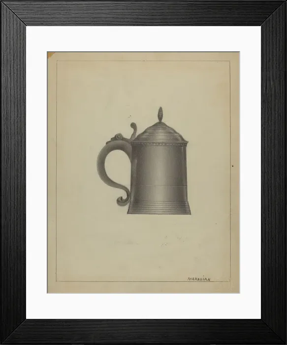 Framed Print : Pewter Tankard, c. 1936. Creator: Arsen Maralian Framed Print : Pewter Tankard, c. 1936. Creator: Arsen Maralian