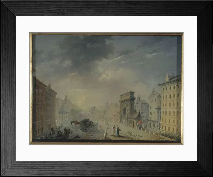 Framed Print : Porte Saint-Martin and the boulevard, current 10th arrondissement, between 1801 and 1850. Creator: Jean Francois Lebelle Framed Print : Porte Saint-Martin and the boulevard, current 10th arrondissement, between 1801 and 1850. Creator: Jean Francois Lebelle