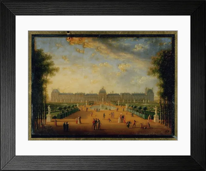 Framed Print : Tuileries Palace, seen from the gardens, current 1st arrondissement, 1818. Creator: Jean Francois Lebelle Framed Print : Tuileries Palace, seen from the gardens, current 1st arrondissement, 1818. Creator: Jean Francois Lebelle
