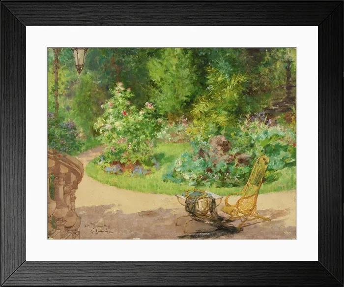 Framed Print : The garden of the avenue d'Eylau, 1885. Creator: Georges Jeannin Framed Print : The garden of the avenue d'Eylau, 1885. Creator: Georges Jeannin