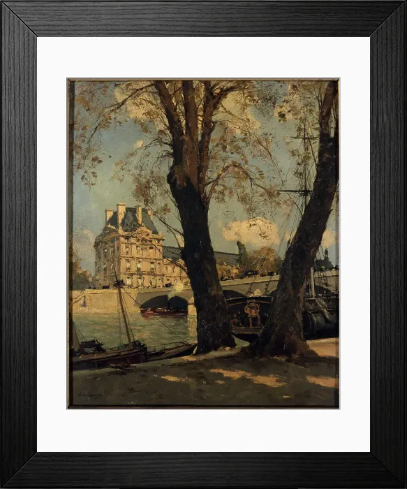 Framed Print : Frigate at Pont Royal, before 1883. Creator: Paul Lecomte Framed Print : Frigate at Pont Royal, before 1883. Creator: Paul Lecomte