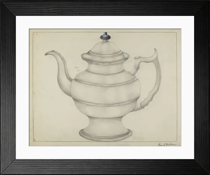 Framed Print : Pewter Teapot, 1935 / 1942. Creator: Frank Nelson Framed Print : Pewter Teapot, 1935 / 1942. Creator: Frank Nelson