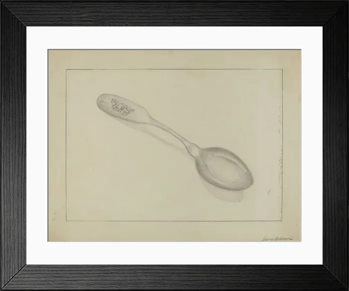 Framed Print : Silver Teaspoon, 1935 / 1942. Creator: Frank Nelson Framed Print : Silver Teaspoon, 1935 / 1942. Creator: Frank Nelson