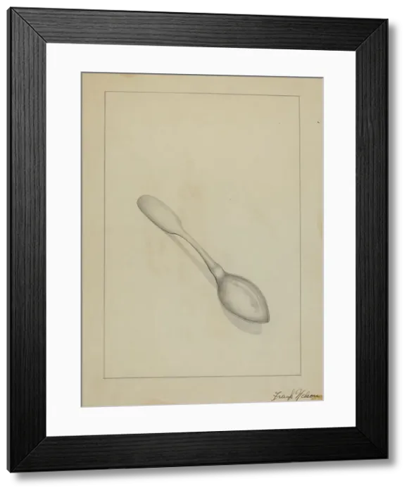 Framed Print : Silver Teaspoon, 1935 / 1942. Creator: Frank Nelson Framed Print : Silver Teaspoon, 1935 / 1942. Creator: Frank Nelson
