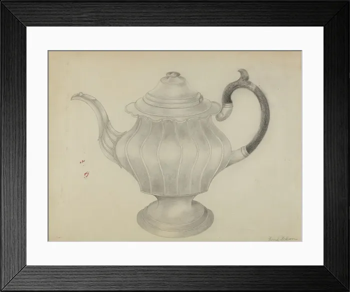 Framed Print : Pewter Teapot, 1935 / 1942. Creator: Frank Nelson Framed Print : Pewter Teapot, 1935 / 1942. Creator: Frank Nelson