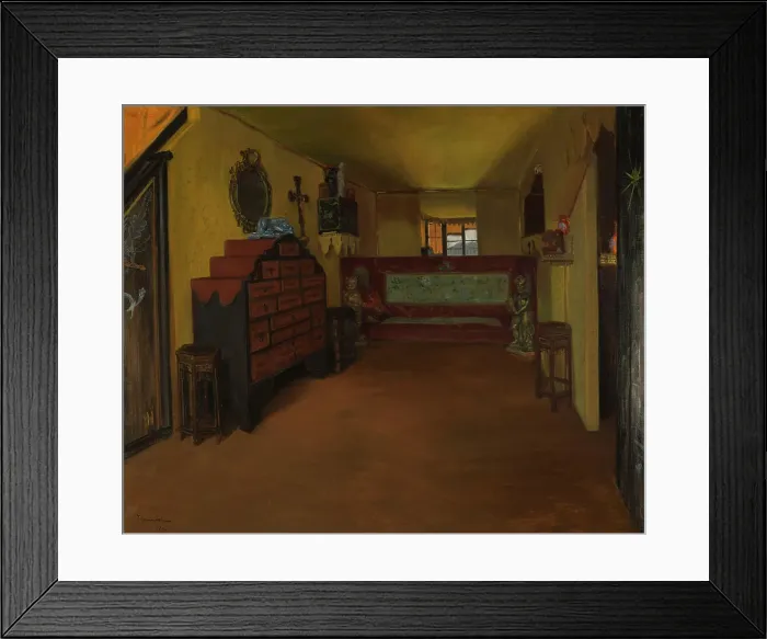 Framed Print : Victor Hugo's bedroom at Hauteville House, 1896. Creator: Pierre Georges Jeanniot