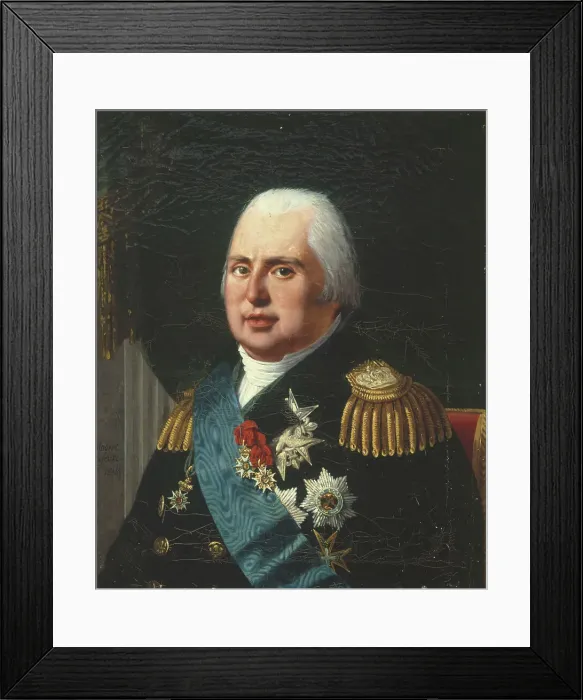Framed Print : Portrait of Louis XVIII (1755-1824), king of France, 1814. Creator: Robert Lefevre Framed Print : Portrait of Louis XVIII (1755-1824), king of France, 1814. Creator: Robert Lefevre